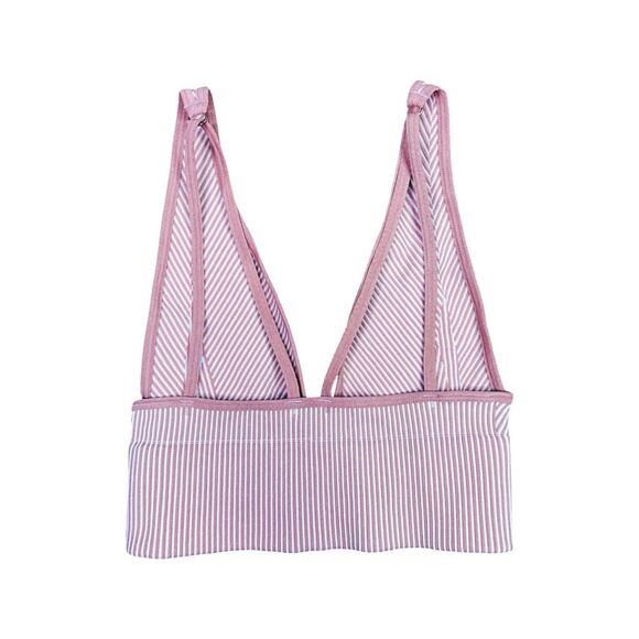 Out From Under x Urban Outfitters Striped V-Neck Strappy Bralette - Size XS / S - Picture 2 of 3